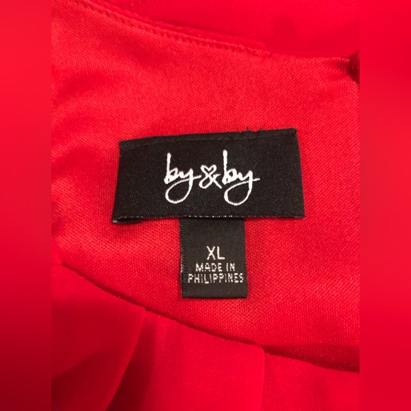 By & By red dress with thin straps and elastic waist, Xl - Picture 3 of 13